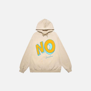 "No" Letter Print Loose Hoodie - tntwear1