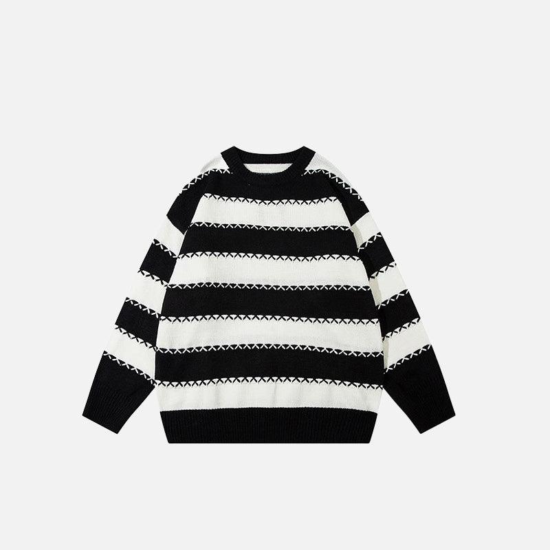 Oversized Striped Sweater - tntwear1