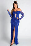 Aggeliki Strapless Chain Sequin Dress