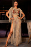 Barbouli Bohemian Fringe Two-piece Cover Up Skirt Set