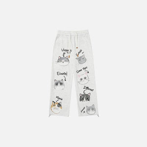 Y2k Baggy Cat Printed Pants - tntwear1