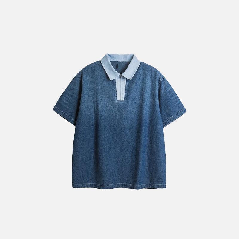 Faded Washed Polo T-shirt - tntwear1