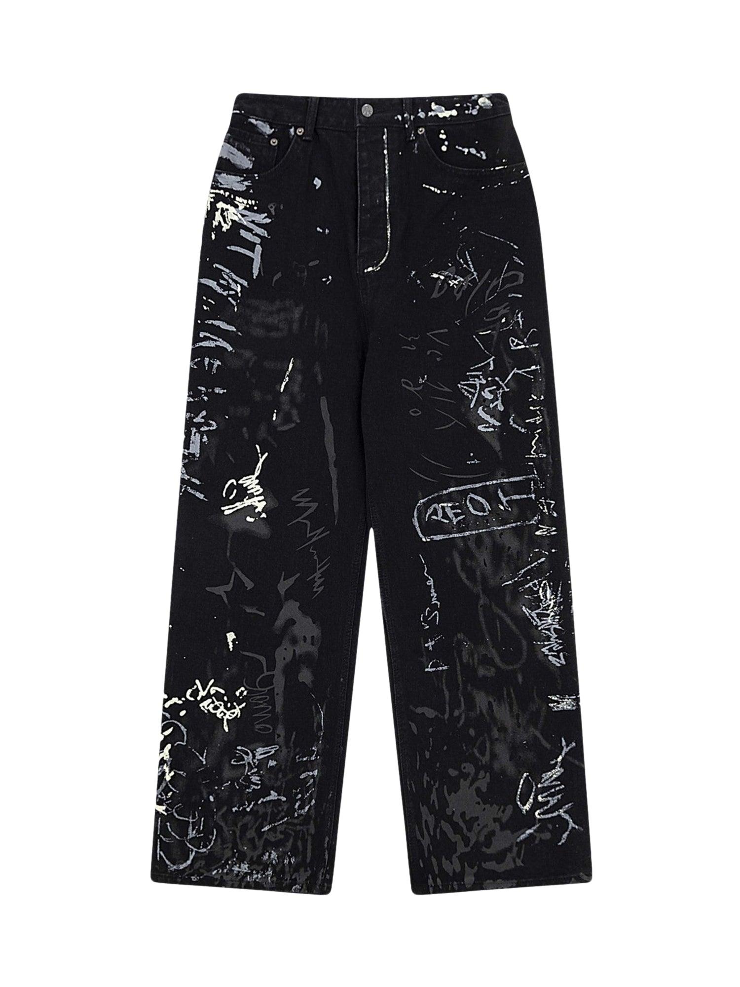 Tntwear American Graffiti Letter Print Jeans - 1914 - tntwear1