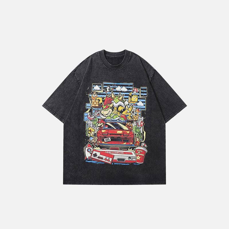 Loose Mario Car Print T-shirt - tntwear1