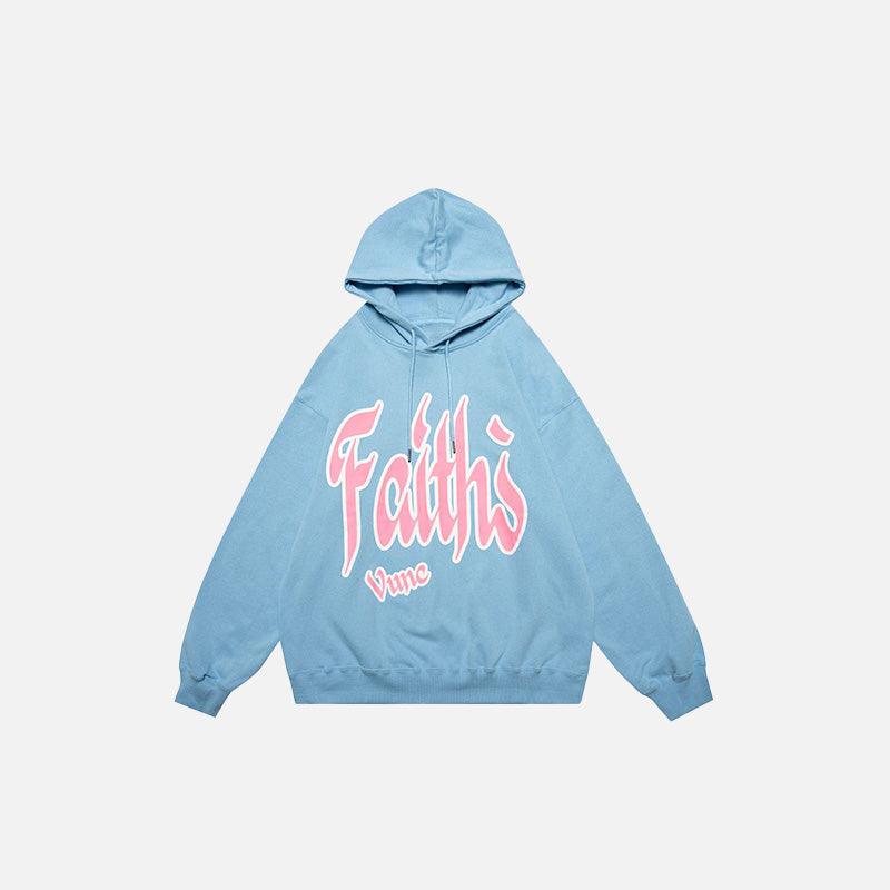 "Faith's" Letter Print Loose Hoodie - tntwear1