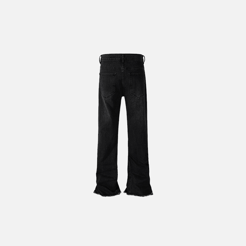 Edgy Black Flared Jeans - tntwear1