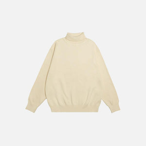 Turtleneck Loose Solid Color Sweater - tntwear1