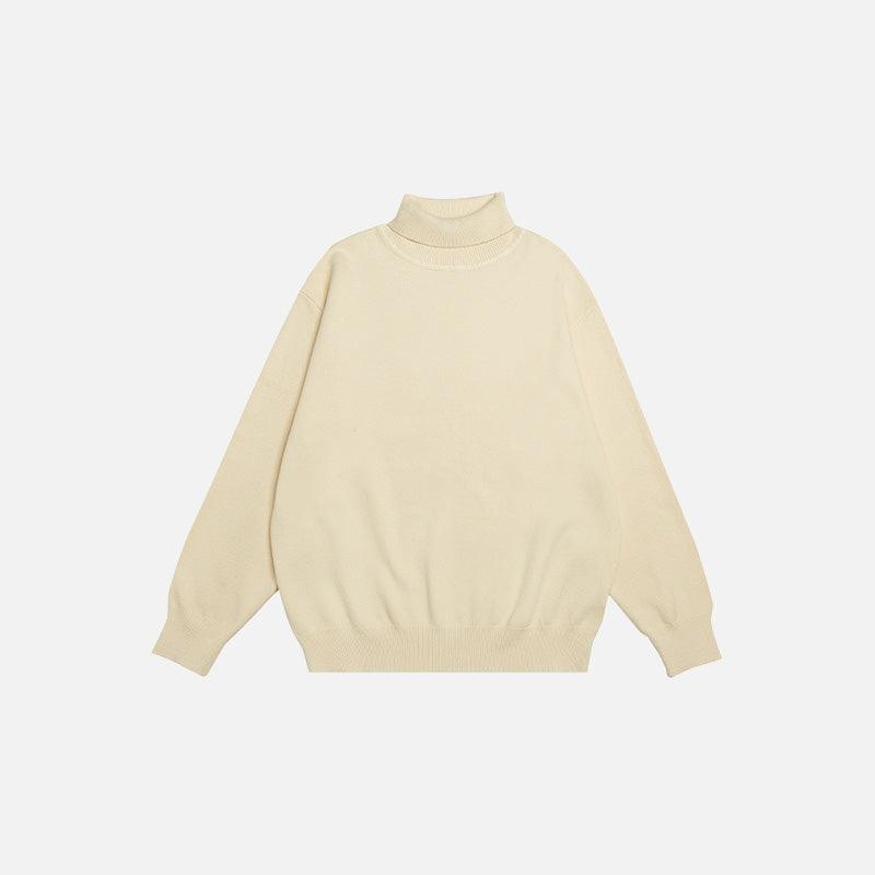 Turtleneck Loose Solid Color Sweater - tntwear1