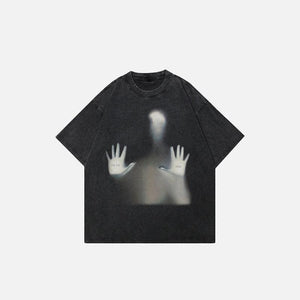 Blurring Shadow Print T-shirt - tntwear1