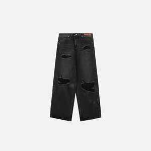 Loose Denim Ripped Washed Jeans - tntwear1