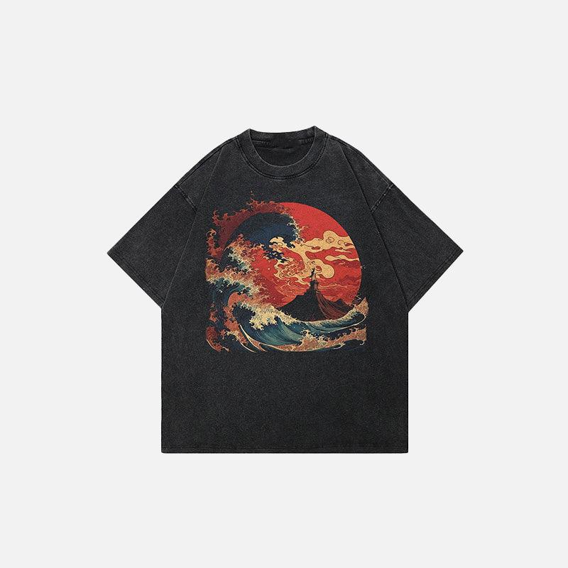 Great Wave Sun Graphic T-shirt - tntwear1