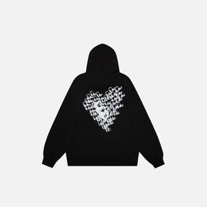 Loose Cursive Love Heart Hoodie - tntwear1