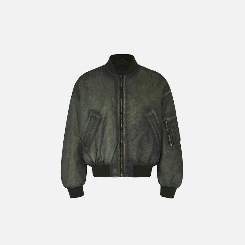 Dyed Distressed Padded Jacket - tntwear1