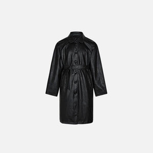 Y2k Solid Color Leather Coat - tntwear1