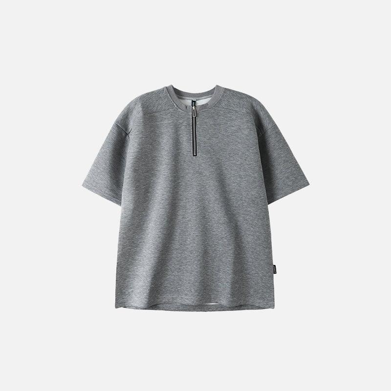 Summer Grey Half-Zip T-shirt - tntwear1