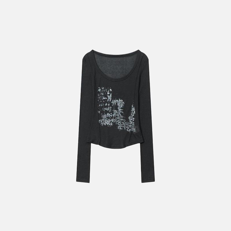 Abstract Print Long-Sleeve Women's T-shirt - tntwear1