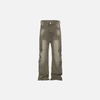 Irregular Washed Pleated Jeans - tntwear1