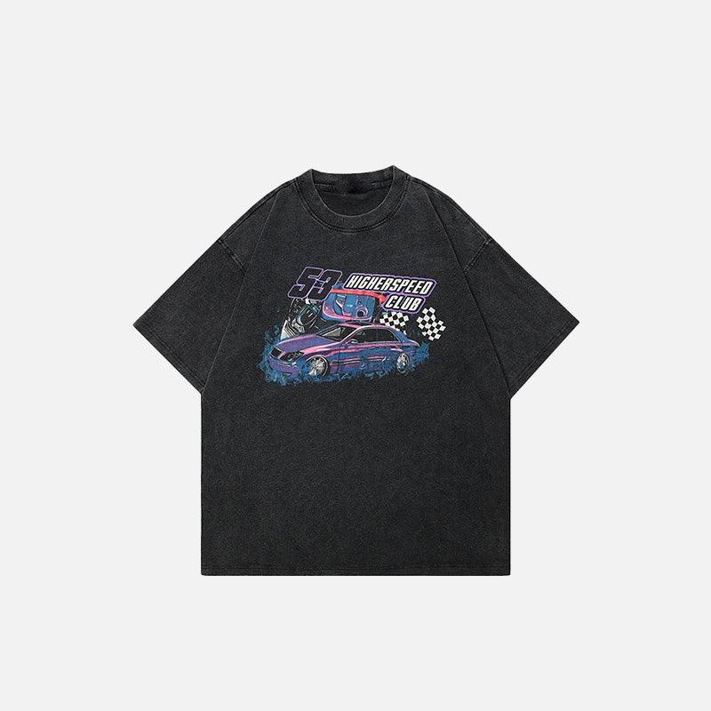 Y2k Loose Higher Speed Racing Club T-shirt - tntwear1