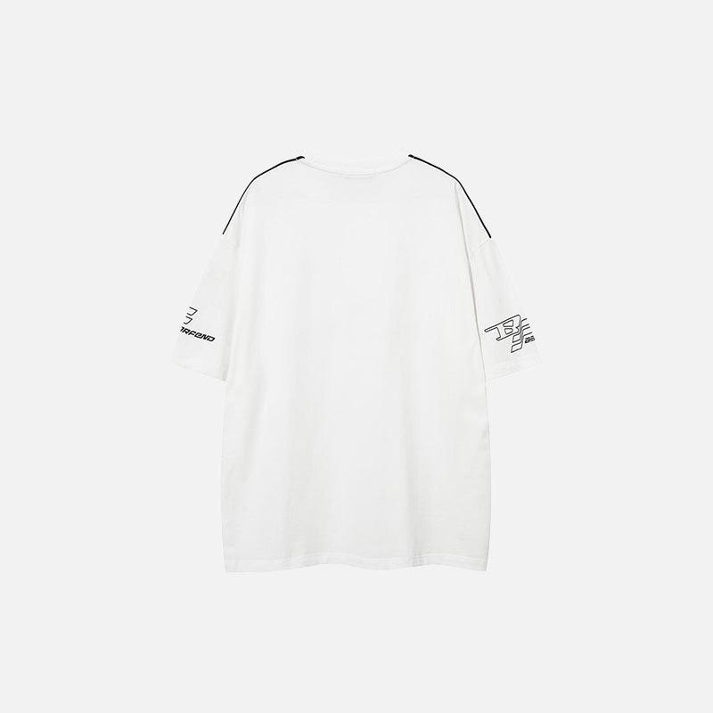 Loose Side Stripe Racing T-shirt - tntwear1