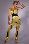 Alex Golden Fringe Jumpsuit