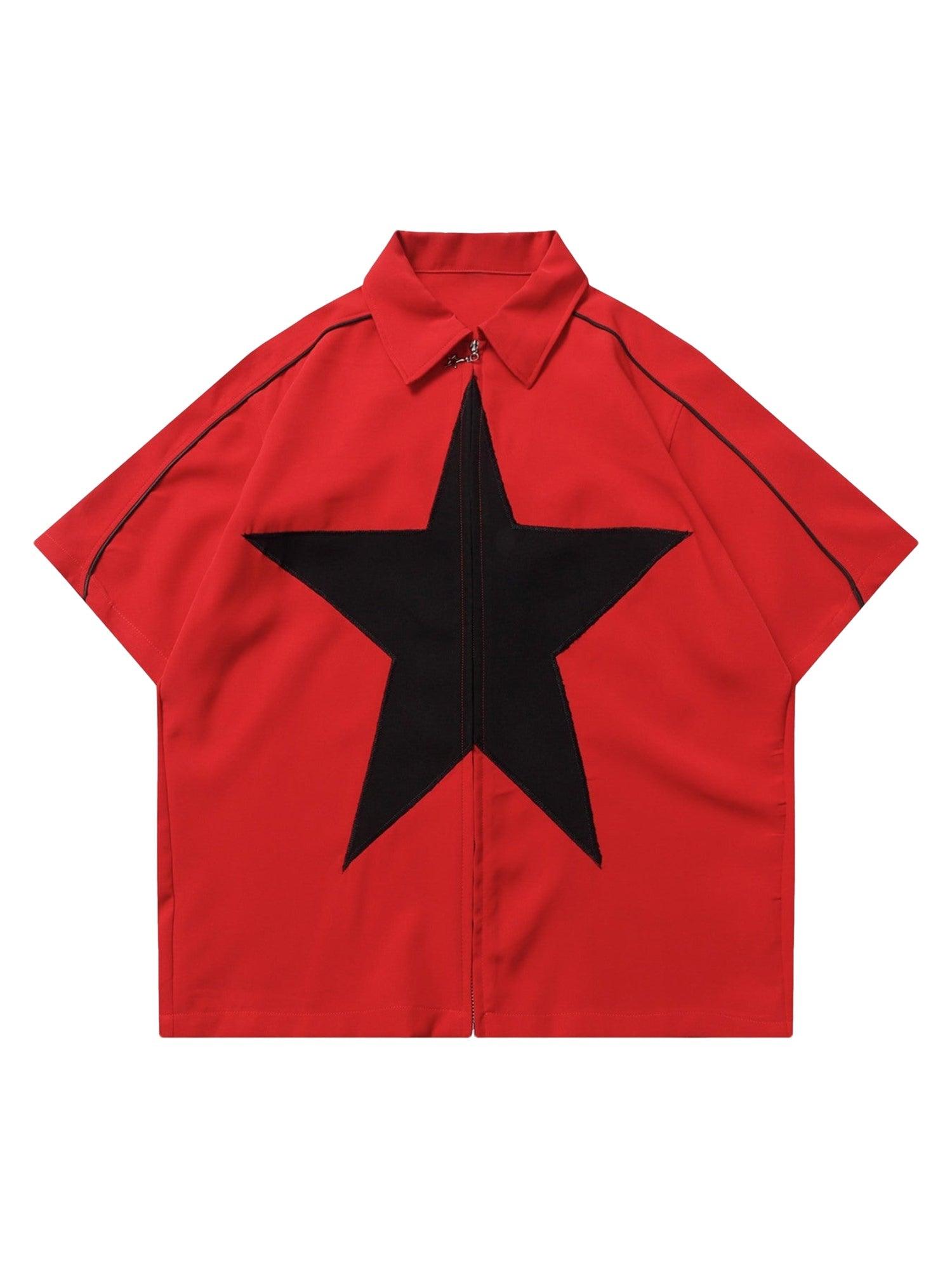 Tntwear Star Zipper Design Shirt -1575 - tntwear1