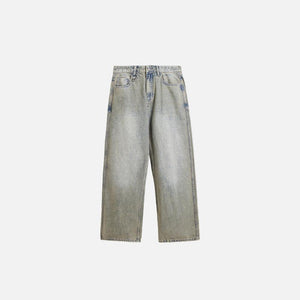 Straight Washed Wide Leg Jeans - tntwear1