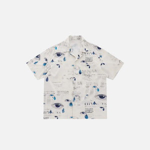 Y2K Eye Print Loose Shirt - tntwear1