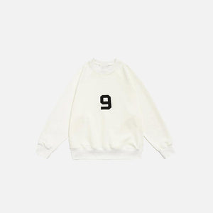 Number 9 Embroidered Sweatshirt - tntwear1