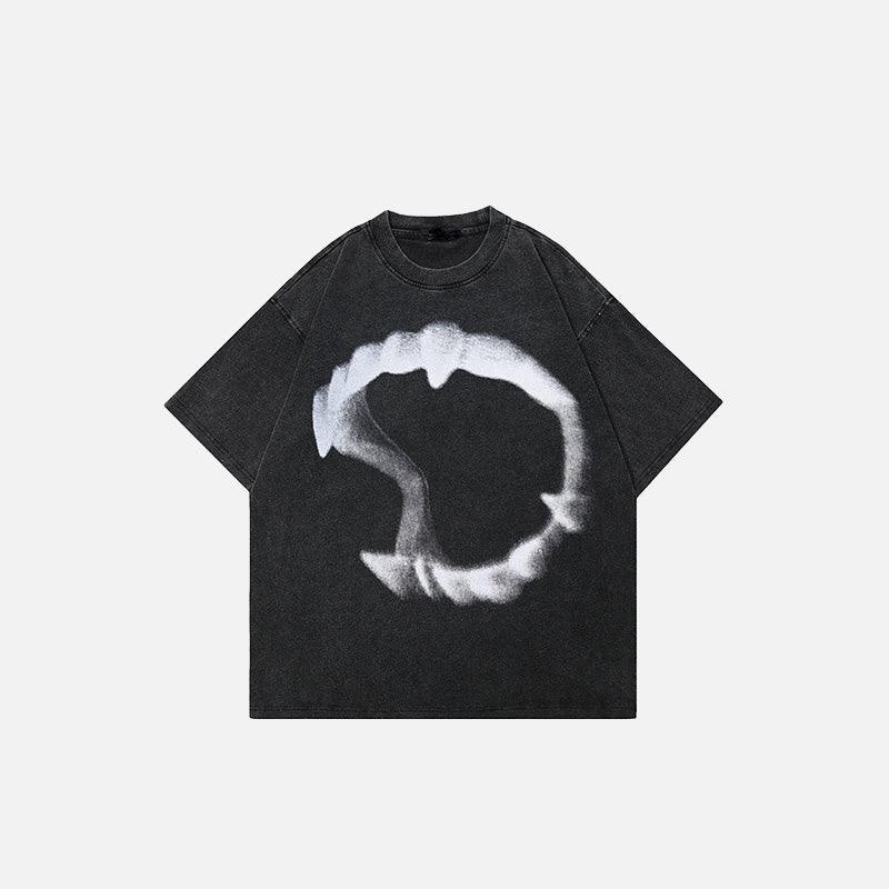 Retro Graphic Teeth Washed T-Shirt - tntwear1