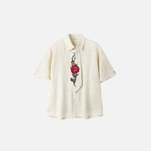 Women's Rose Embroidered Shirt - tntwear1