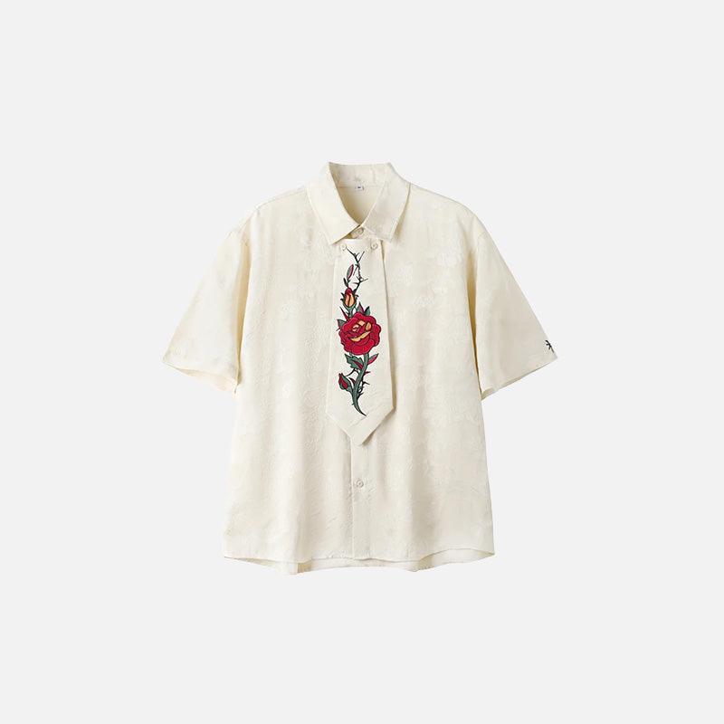 Women's Rose Embroidered Shirt - tntwear1