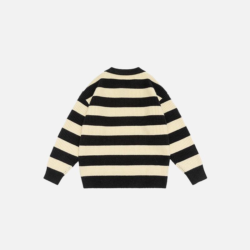 Classic Striped Polo Sweater - tntwear1