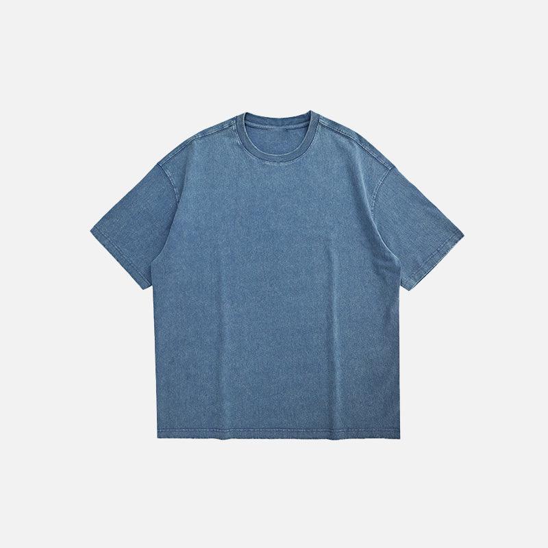 Solid Color Loose Washed T-shirt - tntwear1