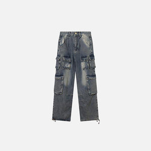 Multi-Pockets Retro Loose Pants - tntwear1