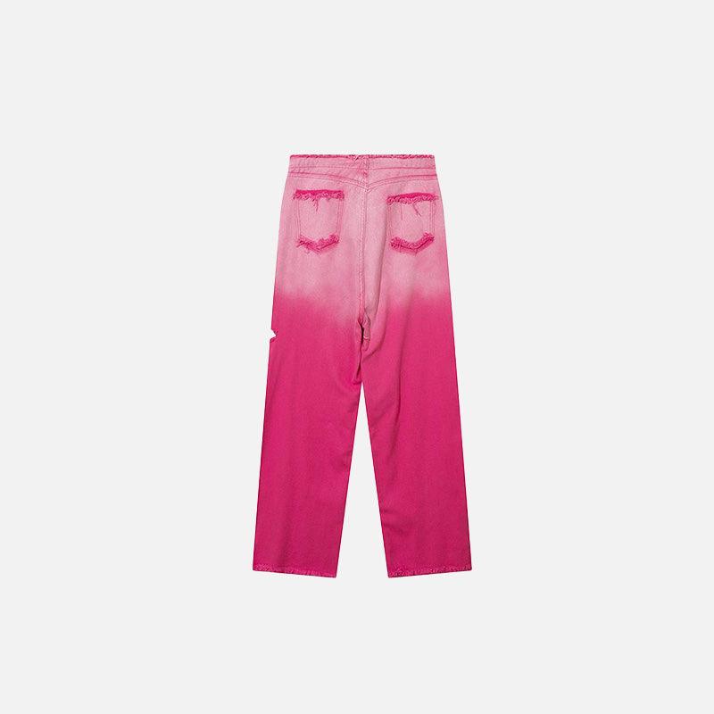 Letter Pink Baggy Wide-leg Jeans - tntwear1