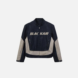 Patching Letter Black Air Leather Jacket - tntwear1