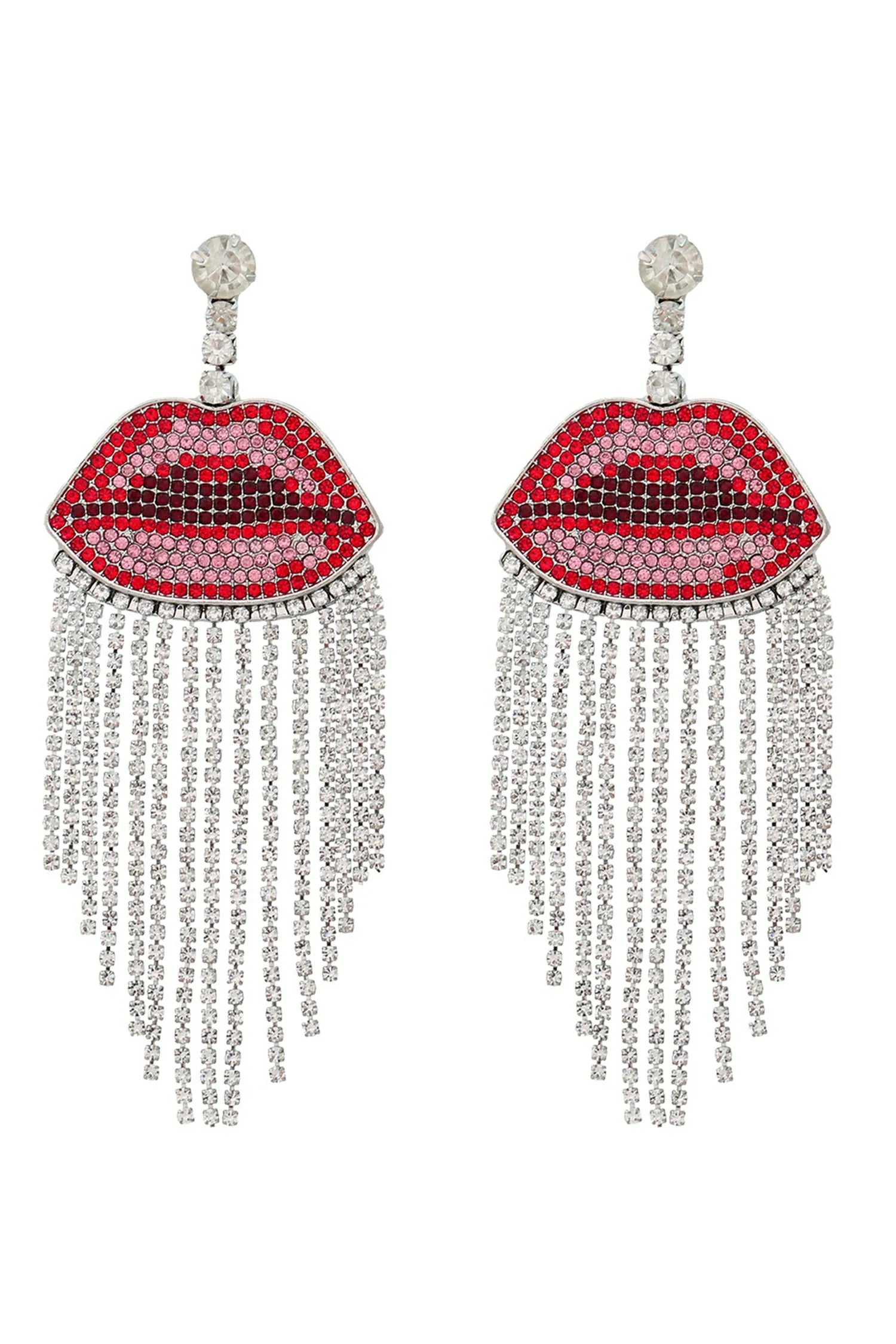 Annalyssia Lips Fringe Diamond Earrings