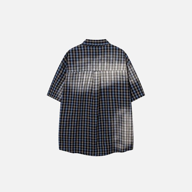 Plaid Polo Loose Shirt - tntwear1