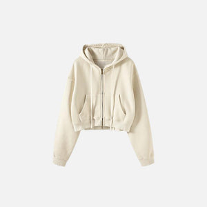 Women's Fleece Zip-up Cropped Hoodie - tntwear1