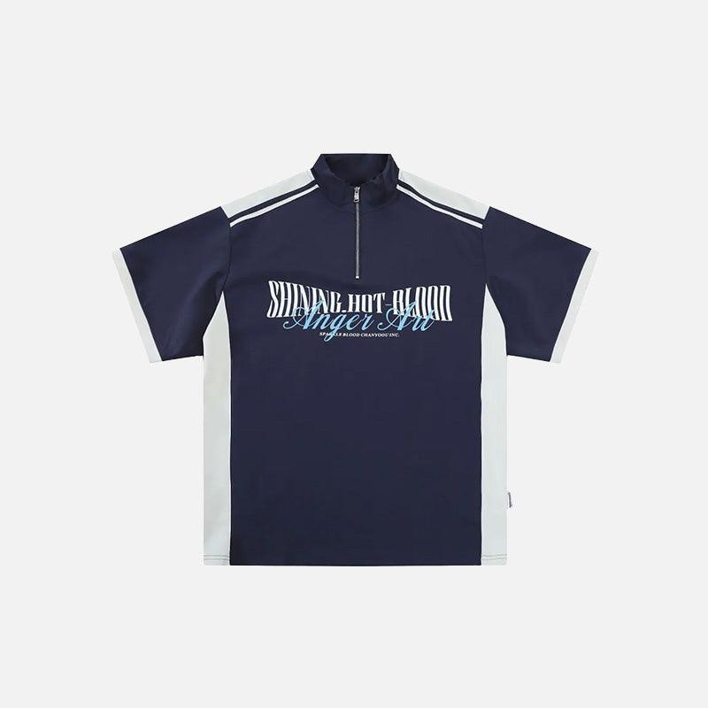 Y2K Half Zipper Graphic T-shirt - tntwear1