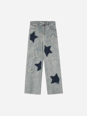 1984 Airbrushed Pentagram Applique Jeans - 1656 - tntwear1