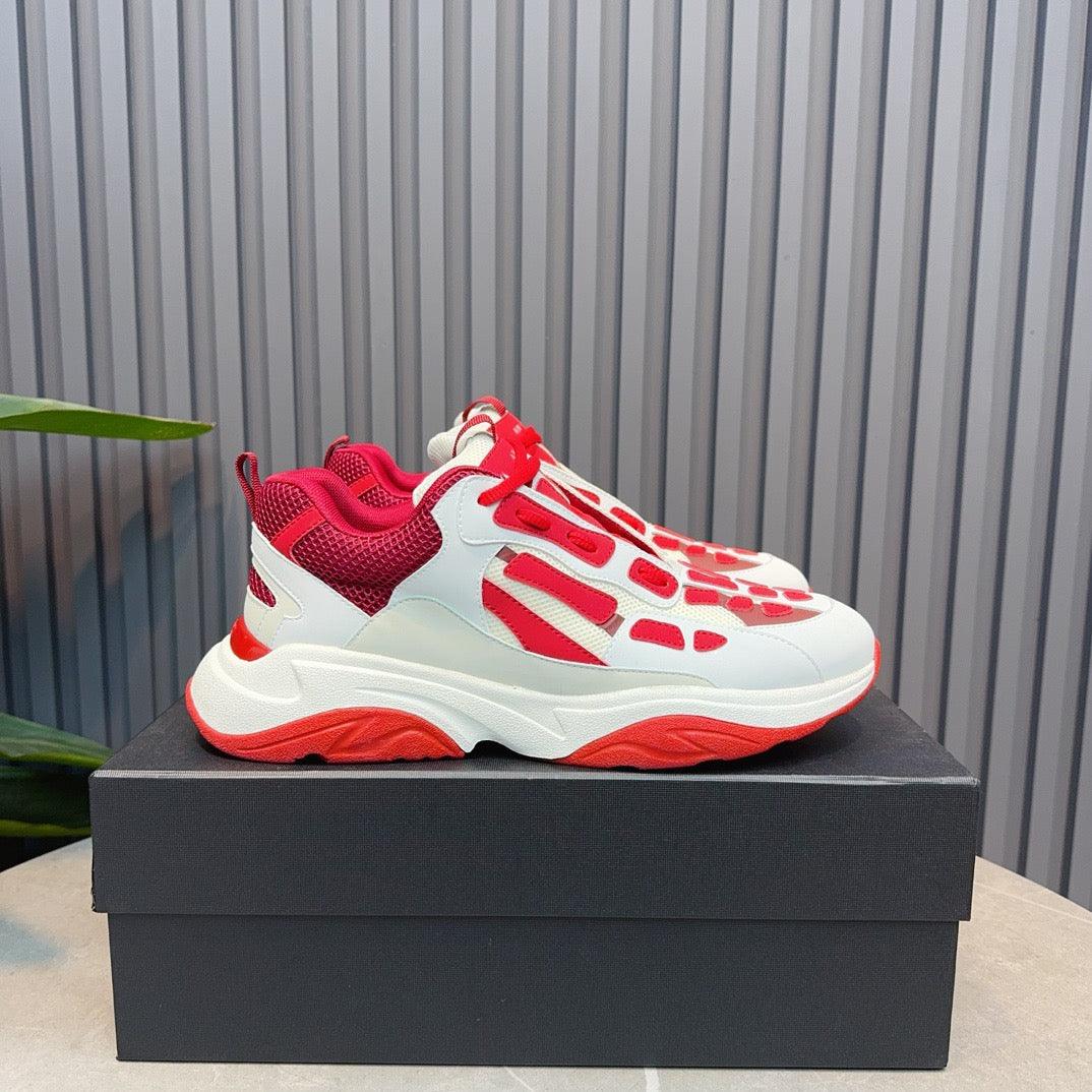 AMR Red and White Bone Runner Sneakers-050 - tntwear1