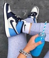 Custom Blue Black White Jordan 1 High Q AJ1 Obsidian UNISEX ( Customs And Box ), Jordan 1 Sneakers FREE SHIPPING WITH FEDEX - tntwear1