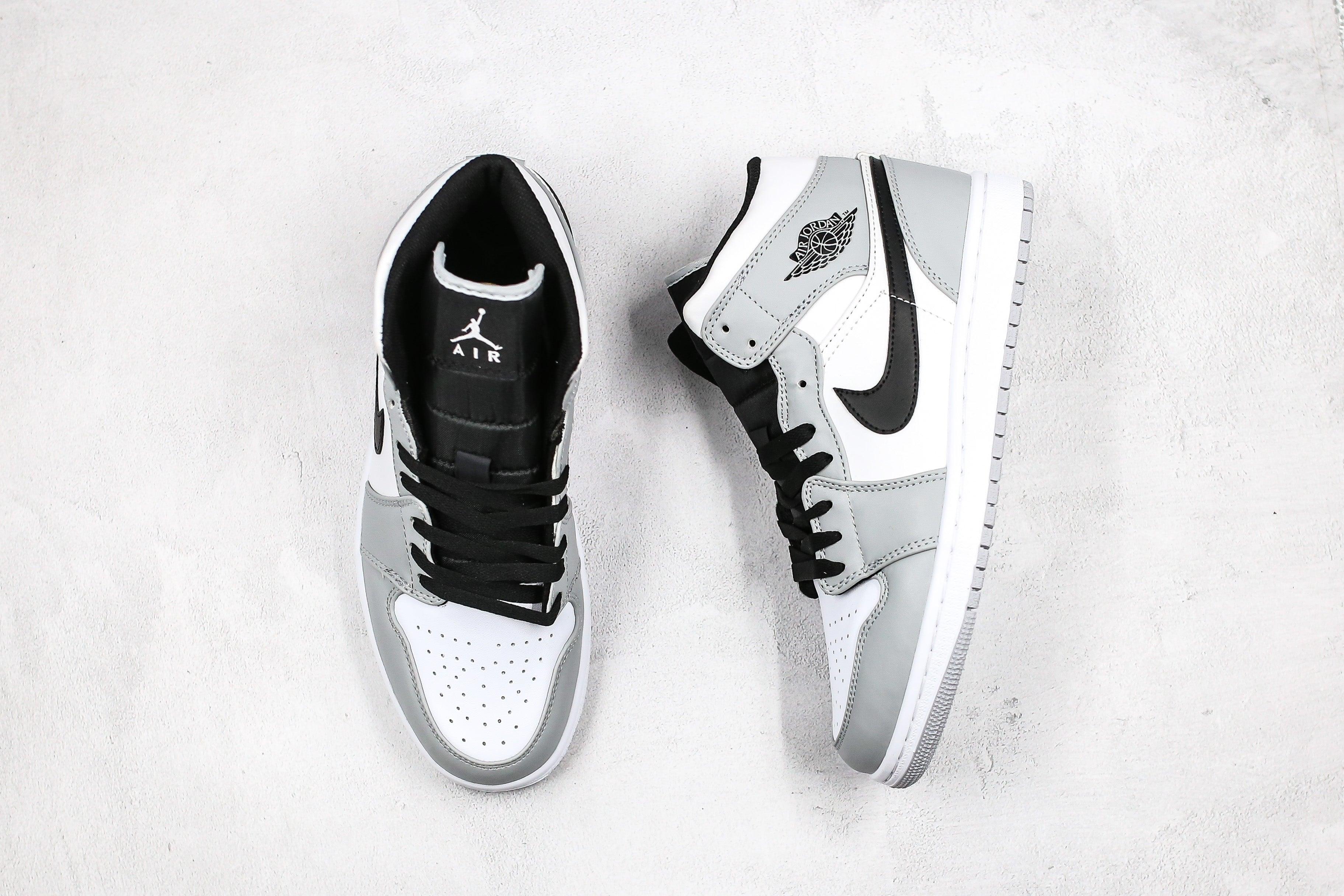 Custom Jordan 1 Mid Light Smoke Grey High Q - tntwear1