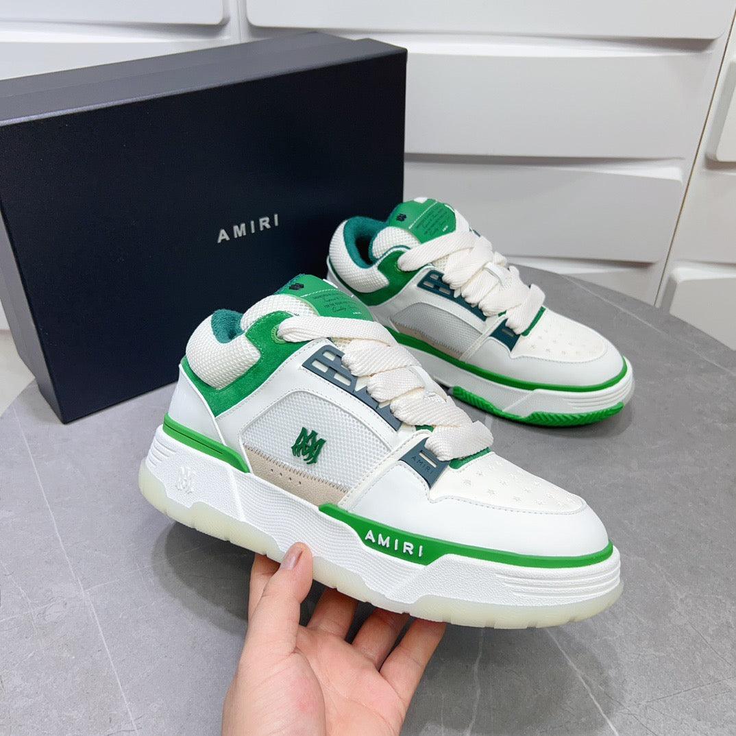 AMR MA-1 White and Green Sneakers-128 - tntwear1