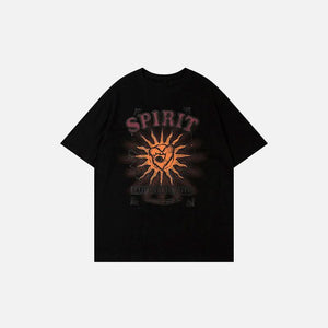 Gothic Loose Sun Spirit Graphic T-Shirt - tntwear1