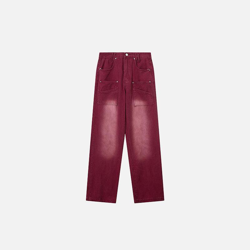 Red Brick Retro Vintage Jeans - tntwear1