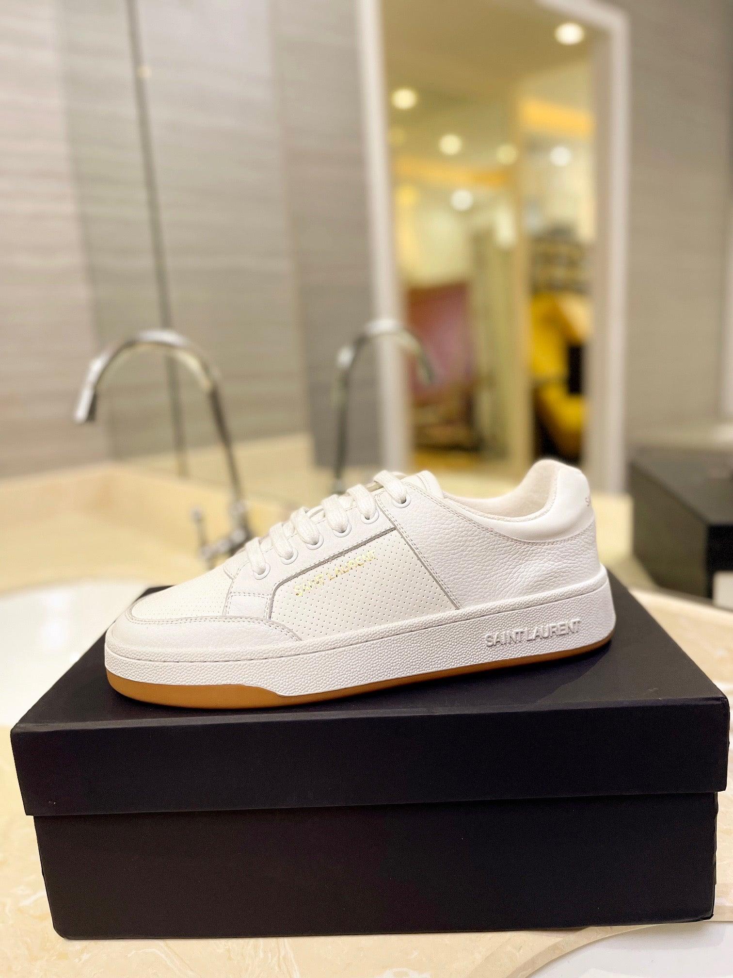 VSL White Leather Sneakers-170 - tntwear1