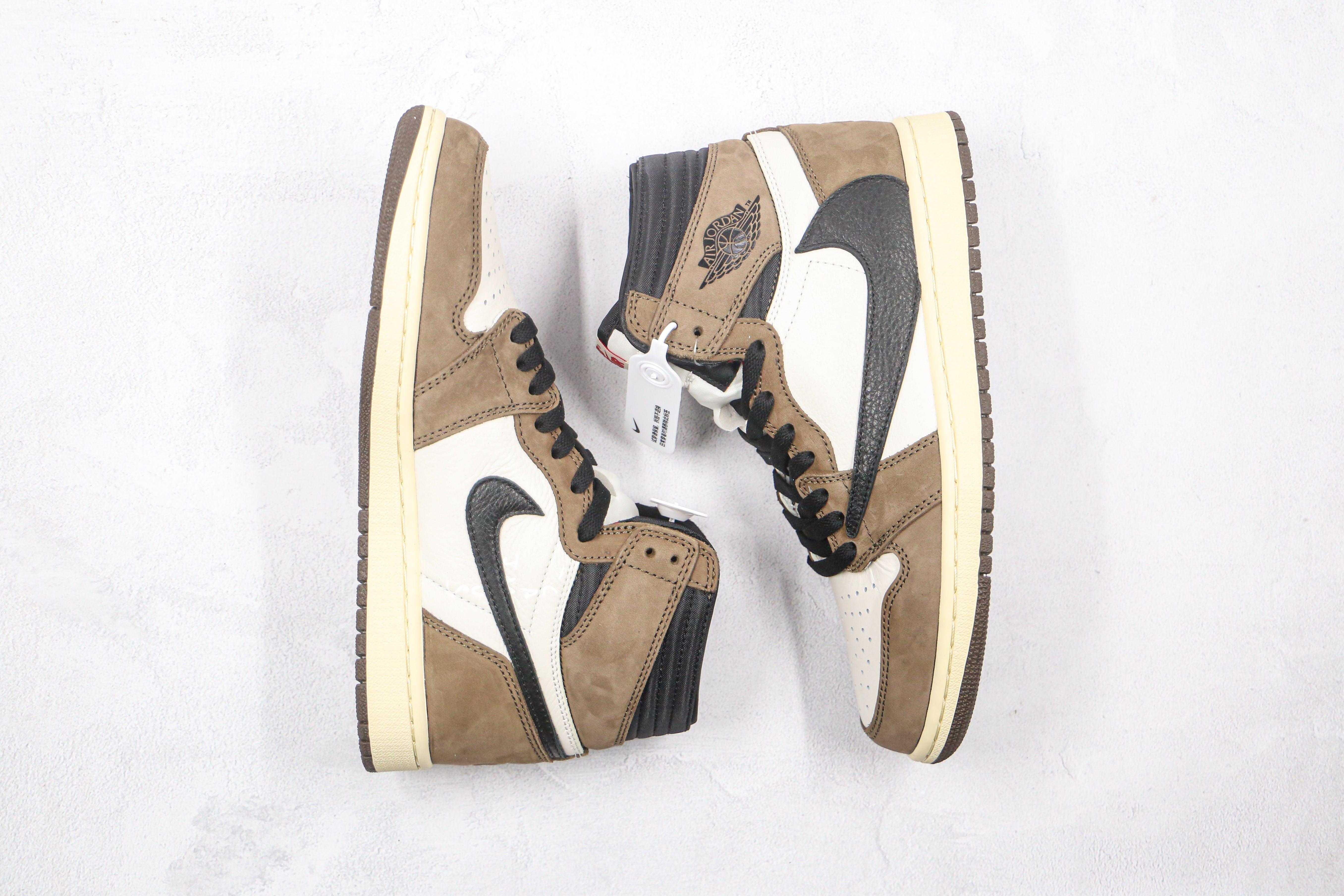 Custom Brown T-Scott x Fragment x Air Jordan 1 High Q ( Customs And Box ), Jordan 1 Sneakers Active CACTUS JACK - tntwear1