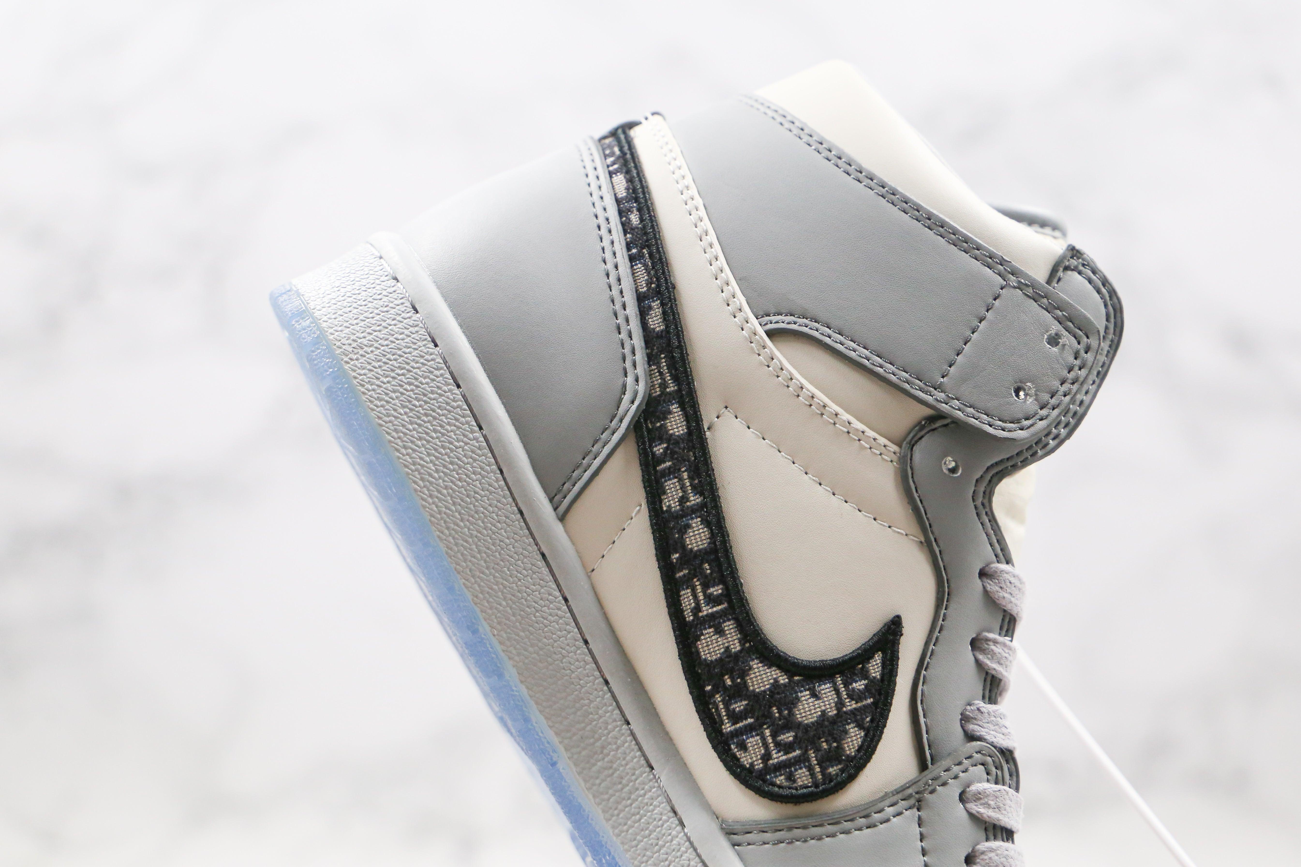 Custom Dior x Air Jordan 1 High OG "Grey"AJ1 High Q - tntwear1